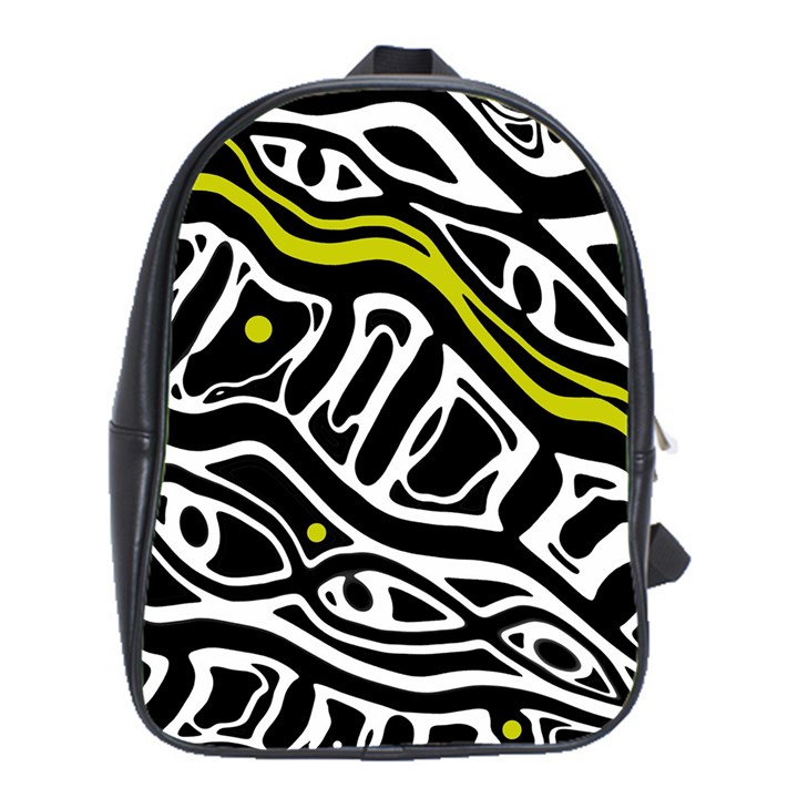 Yellow, black and white abstract art School Bags (XL) 