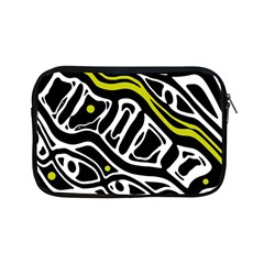 Yellow, Black And White Abstract Art Apple Ipad Mini Zipper Cases by Valentinaart