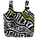 Yellow, black and white abstract art Full Print Recycle Bags (L)  Front