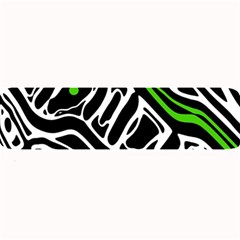 Green, Black And White Abstract Art Large Bar Mats by Valentinaart