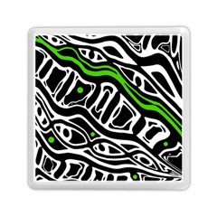 Green, Black And White Abstract Art Memory Card Reader (square)  by Valentinaart