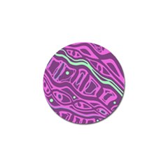 Purple And Green Abstract Art Golf Ball Marker by Valentinaart