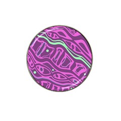 Purple And Green Abstract Art Hat Clip Ball Marker (10 Pack) by Valentinaart