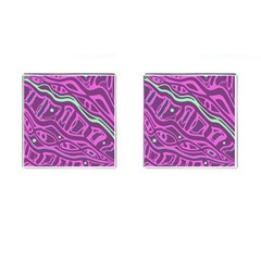 Purple And Green Abstract Art Cufflinks (square) by Valentinaart