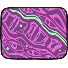 Purple And Green Abstract Art Double Sided Fleece Blanket (mini)  by Valentinaart