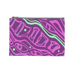 Purple And Green Abstract Art Cosmetic Bag (large)  by Valentinaart