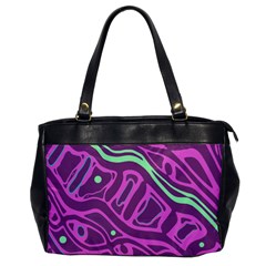 Purple And Green Abstract Art Office Handbags by Valentinaart