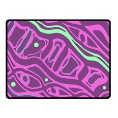 Purple And Green Abstract Art Fleece Blanket (small) by Valentinaart