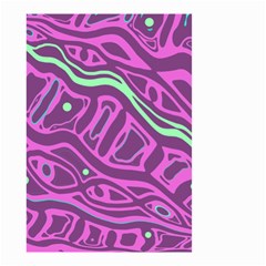 Purple And Green Abstract Art Small Garden Flag (two Sides) by Valentinaart