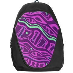 Purple And Green Abstract Art Backpack Bag by Valentinaart