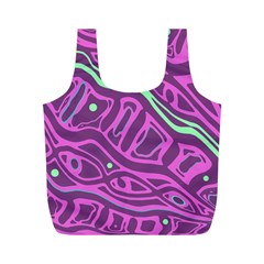 Purple And Green Abstract Art Full Print Recycle Bags (m)  by Valentinaart