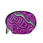 Purple and green abstract art Accessory Pouches (Small)  Back