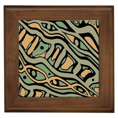 Green Abstract Art Framed Tiles by Valentinaart