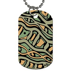 Green Abstract Art Dog Tag (one Side) by Valentinaart