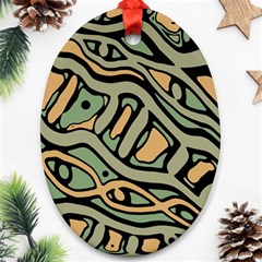 Green Abstract Art Oval Ornament (two Sides) by Valentinaart