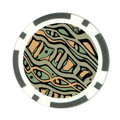 Green Abstract Art Poker Chip Card Guards (10 Pack)  by Valentinaart