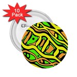 Yellow, green and oragne abstract art 2.25  Buttons (10 pack)  Front