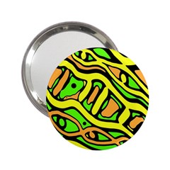 Yellow, Green And Oragne Abstract Art 2 25  Handbag Mirrors by Valentinaart