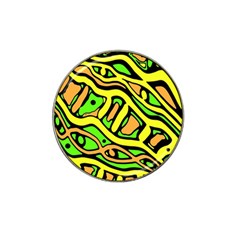 Yellow, Green And Oragne Abstract Art Hat Clip Ball Marker (4 Pack) by Valentinaart