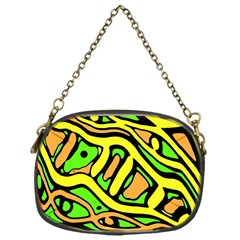 Yellow, Green And Oragne Abstract Art Chain Purses (one Side)  by Valentinaart