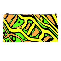 Yellow, Green And Oragne Abstract Art Pencil Cases by Valentinaart