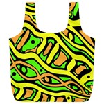 Yellow, green and oragne abstract art Full Print Recycle Bags (L)  Front