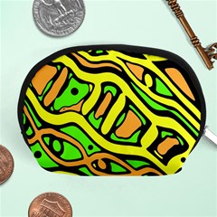 Yellow, Green And Oragne Abstract Art Accessory Pouches (medium)  by Valentinaart