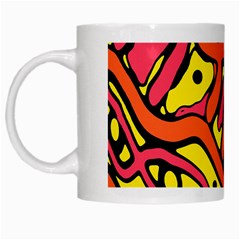 Orange Hot Abstract Art White Mugs by Valentinaart