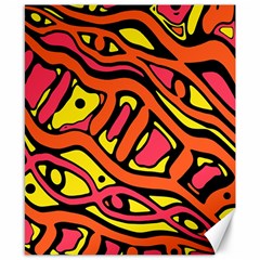 Orange Hot Abstract Art Canvas 8  X 10  by Valentinaart