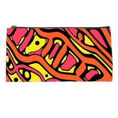 Orange Hot Abstract Art Pencil Cases by Valentinaart