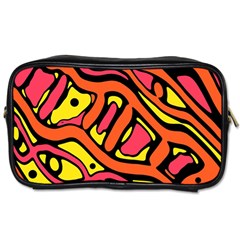 Orange Hot Abstract Art Toiletries Bags by Valentinaart