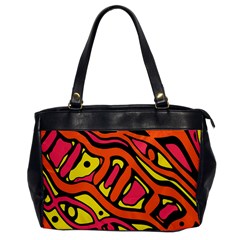 Orange Hot Abstract Art Office Handbags by Valentinaart