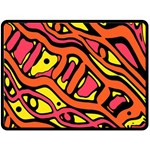 Orange hot abstract art Fleece Blanket (Large)  80 x60  Blanket Front