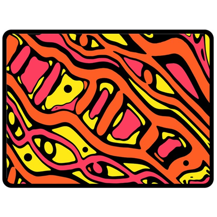 Orange hot abstract art Fleece Blanket (Large) 