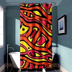 Orange Hot Abstract Art Shower Curtain 36  X 72  (stall)  by Valentinaart