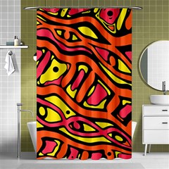 Orange Hot Abstract Art Shower Curtain 48  X 72  (small)  by Valentinaart