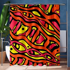 Orange Hot Abstract Art Shower Curtain 60  X 72  (medium)  by Valentinaart