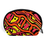 Orange hot abstract art Accessory Pouches (Large)  Front