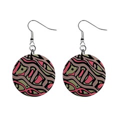 Decorative Abstract Art Mini Button Earrings