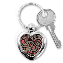 Decorative Abstract Art Key Chains (heart)  by Valentinaart