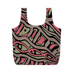 Decorative Abstract Art Full Print Recycle Bags (m)  by Valentinaart