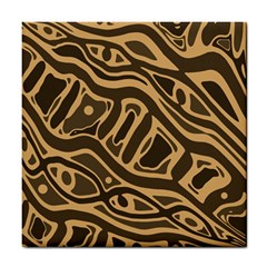 Brown Abstract Art Tile Coasters