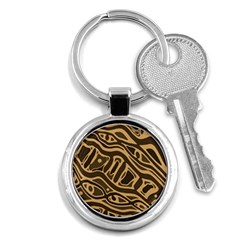 Brown Abstract Art Key Chains (round)  by Valentinaart