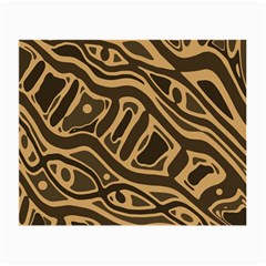 Brown Abstract Art Small Glasses Cloth (2-side) by Valentinaart