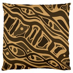 Brown Abstract Art Large Cushion Case (two Sides) by Valentinaart