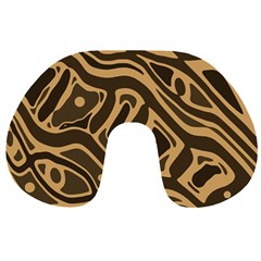 Brown Abstract Art Travel Neck Pillows