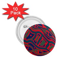 Red and green abstract art 1.75  Buttons (10 pack)