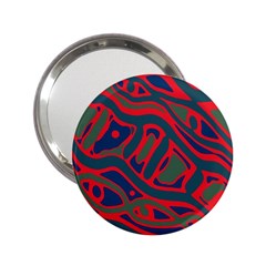 Red and green abstract art 2.25  Handbag Mirrors