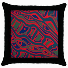 Red and green abstract art Throw Pillow Case (Black)