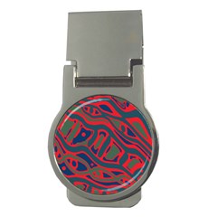 Red and green abstract art Money Clips (Round) 